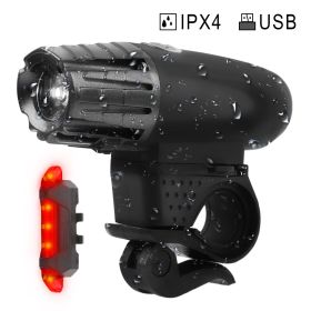 iMounTEK Bike Front Flashlight IPX4 Water-Resistant w/ Bicycle Tail Warning/Safety LED Lamp with Handlebars Mount Rechargeable